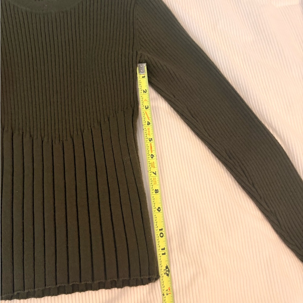 Petite Assembly Ribbed Olive Green Sweater - Picture 5 of 9